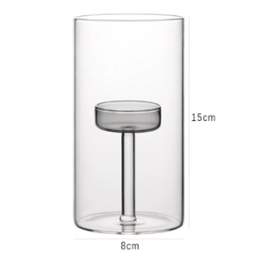 เชิงเทียนแก้วทรงกระบอกทนความร้อนแบบเป็นมิตรกับสิ่งแวดล้อมสำหรับขายส่ง เหมาะสำหรับตกแต่งบ้านในเทศกาลคริสต์มาส/อีสเตอร์ - Product Image 4