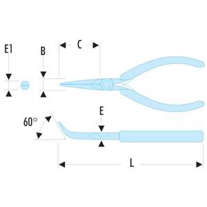 Pince à bec rigide coudée Facom-Micro-Tech 60, pince de haute qualité pour diverses tâches - Product Image 2