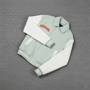 Nouvelle arrivée 2025 100% coton polaire varsity veste pour hommes personnalisé DTF imprimé logo poids lourd couleur bloc homme varsity veste - Product Image 1
