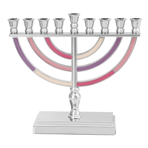 Bougeoir Menorah en aluminium de qualité supérieure avec 9 bras Décoration d'éclairage de Noël Bougeoir Menorah en métal - Product Image 5
