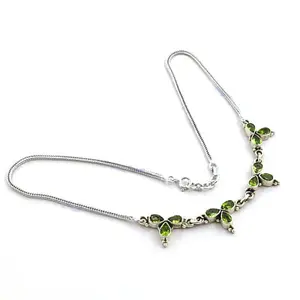 <b>925</b> <b>Silver</b> Peridot <b>Necklace</b> for Women Elegant Gemstone Fashion Jewelry - Product Image 3