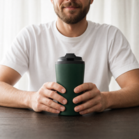 Mug à café OEM 350 ml avec MOQ 50, Mug de voyage portable pour événements promotionnels et programmes de vente au détail