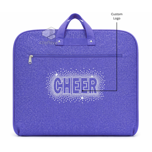 Custom <b>Glitter</b> PU Cheerleading Rhinestone Garment <b>Bag</b> Personalized Competition Team Uniform Travel Organizer For Cheer Girls - Product Image 4