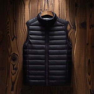 Chaqueta acolchada cálida lisa de invierno para hombre, chaqueta sin mangas suave y ligera de invierno, chaleco de Color sólido, chaqueta para hombre - Product Image 1