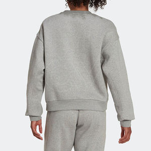 Coupe ample côtelé col rond 80% coton 20% polyester polaire côtelé poignets et sweat-shirt femme gris moyen - Product Image 2