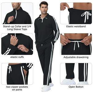 Chándales de algodón en blanco con logotipo personalizado para hombre, chándales para correr, ropa de calle, sudadera con capucha y joggers, conjunto de chándal para hombre, novedad - Product Image 4