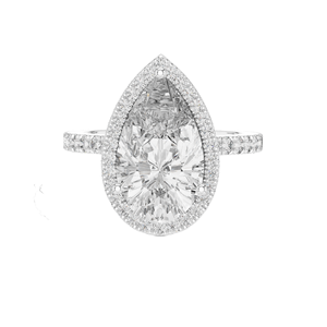 Anillo Halo con Diamante de Laboratorio Corte Pera de 4.47 CT para Mujer, VVS-VS EF CVD, Oro de 18KT, 14KT, 10KT y Plata 925, Oro Rosa, Amarillo, Blanco - Product Image 2