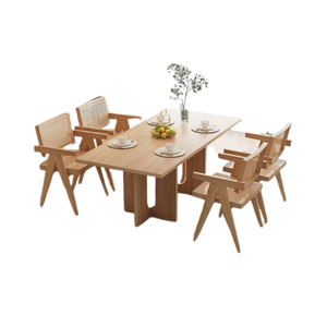 Juego de mesa de comedor y silla de madera para restaurante, precio al por mayor, para muebles de exterior e interior, producto de alta calidad - Product Image 1