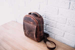 Custom Logo Vintage Genuine Leather <b>Laptop</b> <b>Backpack</b> for Travel Handmade Business Work Bag Crazy Horse Leather <b>Backpack</b> Men <b>Women</b> - Product Image 4