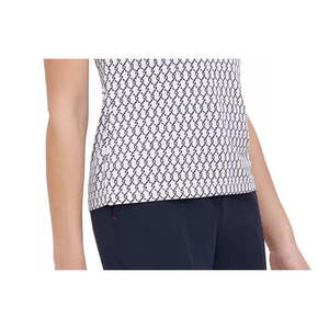 T-shirt da donna Tommy Hilfiger slim fit XS, traspirante, in tessuto, con decorazioni arricciate e stampa, maniche arricciate, bianca - Product Image 3