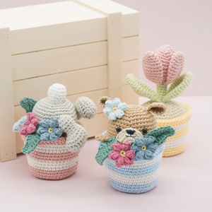 โครเชต์แฮนด์เมดดอกไม้กระถางดอกไม้ประดิษฐ์สำหรับตกแต่งคริสต์มาสบ้านผลิตจากเวียดนามของขวัญที่ดี - Product Image 3