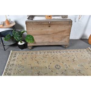 พรมขนสัตว์ตุรกีแบบวินเทจ3.8ft x 6.4ft เบจสีน้ำตาลการเย็บปะติดปะต่อกันเทคนิคสานแบนสำหรับตกแต่งห้องนั่งเล่นยางขนาด4เมตร - Product Image 2