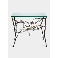 Papillon Concevant Aluminium Verre Top Grande Taille Café Table D'appoint Meilleure Vente Salon Table D'appoint Pour La Maison et Hôtel Décor