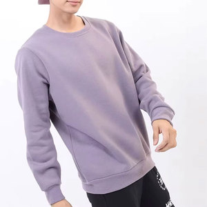 Men's Solid <b>Purple</b> Knitted Crew Neck Pullover Regular Fit Casual Sweatshirt Autumn Wear - Product Image 1