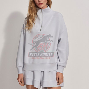 Sudaderas de invierno para mujer, sudaderas de color sólido con media cremallera, sudaderas de moda para mujer - Product Image 3