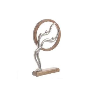 Prix de gros, décoration d'intérieur en bois et en métal, pièce de présentation, figurine de danseuse romantique sur table, cadre rond, cadeau de mariage, cadeau de la Saint-Valentin - Product Image 1