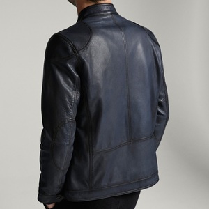 Chaqueta de Cuero Genuino de Primera Calidad para Hombre, Corte Clásico, Estilo Urbano, Cierre de Cremallera, Prenda Exterior Elegante - Product Image 6