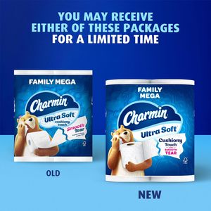 Papier toilette CharminUltra Soft Cushion Touch 2 plis, 18 rouleaux familiaux = 90 rouleaux standard, blanc - Product Image 3