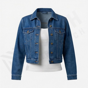 Veste en jean décontractée personnalisée pour hommes, grandes tailles, 100% coton, option logo sur le devant, respirante, veste d'hiver - Product Image 1