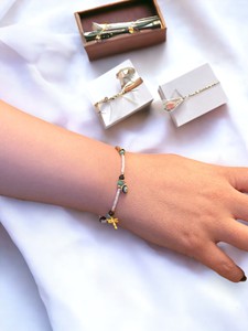 DAFNI BIG PAZAR สร้อยข้อมือลูกปัดโบฮีเมียนทำมือ หินธรรมชาติ โลหะผสมอัญมณี ฝังไมโคร ของขวัญสำหรับทุกเพศในวันแม่ - Product Image 2
