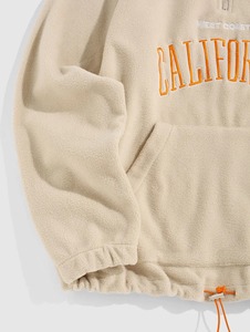 Sudaderas con capucha para hombre, sudaderas cálidas de lana esponjosa, ropa de calle Vintage bordada con letras, sudaderas para otoño - Product Image 3