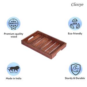 Bandeja de madera hecha a mano con bordes limpios, lo mejor para uso en hoteles, artículos de exhibición que sirven dulces o frutas para exportación mundial - Product Image 3