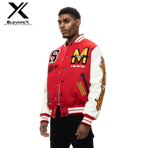 แจ็กเก็ตเลตเทอร์แมนมหาวิทยาลัยผู้ชายงานปักผ้ากำมะหยี่แนวสตรีทระบายอากาศได้ดีสำหรับฤดูหนาว - Product Image 5