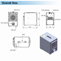 Nouveau déshumidificateur compact à rotor déshydratant 0,4 kg/h, débit d'air 10-100 m³/h, affichage numérique, contrôle industriel de l'humidité, compatible OEM