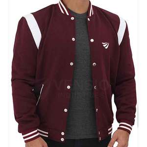 High Quality Custom <b>Men's</b> Long Sleeve Letterman <b>Jacket</b> New Design Casual Wear with Stand Collar High Street Style - Product Image 2