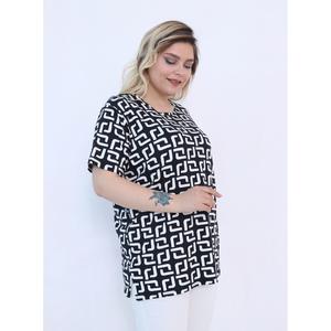 Blusa in viscosa fantasia di grandi dimensioni PB238