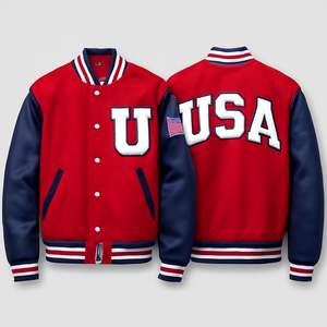 Chaquetas universitarias impermeables ecológicas formales de lana de alta calidad para hombres, uniformes de equipo de béisbol universitarios con logotipo personalizado de un solo botón - Product Image 4