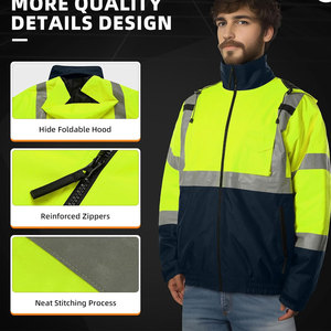 Suministro de fábrica, ropa de trabajo de seguridad de alta visibilidad, ropa de trabajo de seguridad de construcción, chaqueta reflectante para exteriores - Product Image 5