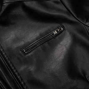 Veste en cuir d'hiver de haute qualité pour hommes, meilleure vente de tissu de qualité supérieure, décoration de poche OEM High Street Wear - Product Image 6