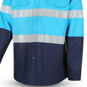 Hommes légers chemise de travail à manches longues chemise de travail à manches longues polyester fait chemise de travail à manches longues - Product Image 3