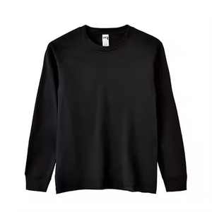 Wholesale 100% Cotton 210g O-neck <b>Long</b> Sleeve <b>Tshirts</b> Men <b>Long</b> Sleeve t ShirtStock - Product Image 2
