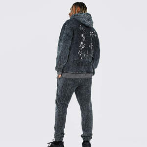 Conjunto Deportivo de Algodón Grueso de 420 g/m² para Hombre, Sudadera con Capucha con Estampado, Estampado Puff, Bordado Personalizado, Conjunto Informal de Invierno - Product Image 2