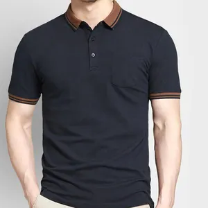 高品质定制标志100% 棉涤纶男式高尔夫马球衫，带有您自己的标志和尺寸