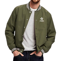 Meilleure vente brodée High Street couleur unie veste pour hommes hommes collège en cuir à manches personnalisé Baseball Letterman Varsity Jacket