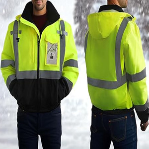 เสื้อแจ็กเก็ตเพื่อความปลอดภัยในการทำงานของผู้ชายเสื้อฮู้ดสะท้อนแสง - Product Image 6