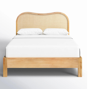 โครงเตียงควีนไซส์ทำจากไม้มะฮอกกานีเนื้อแข็งสีสำหรับเฟอร์นิเจอร์ตกแต่งบ้าน - Product Image 2