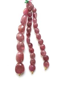 พลอยทัวร์มาลีนสีชมพูธรรมชาติ แบบเรียบ 3 เส้น สำหรับทำเครื่องประดับอัญมณี - Product Image 5