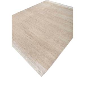 พรมขนสัตว์ถักมือสีเบจน้ำตาล ลายเรียบ สีเดียว ผลิตจากขนสัตว์อัฟกัน เหมาะสำหรับห้องนั่งเล่น รูปทรงสี่เหลี่ยมผืนผ้า สำหรับทางเดิน-สำหรับวัยรุ่น - Product Image 2