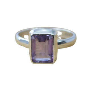 แหวนพลอยอเมทิสต์สีเงินสเตอร์ลิง925สไตล์โบฮีเมียนเครื่องประดับแหวนเงินแฮนด์เมดสำหรับผู้หญิงของขวัญแต่งงานสำหรับผู้หญิง - Product Image 1