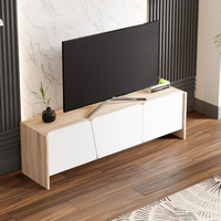 Ensemble de 2 meubles modernes et luxueux pour le salon Meuble de télévision tendance très brillant avec dessus en faux marbre Meuble pour téléviseur rectangulaire Fabricant turc