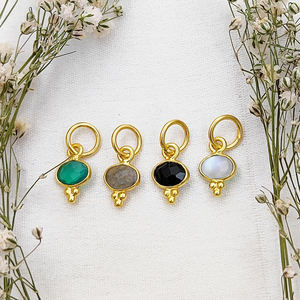 Piedra DE NACIMIENTO Natural chapada en oro plata esterlina 925 bisel ovalado hecho a mano al por mayor encantos piedra preciosa 6x4mm encantos de bisel ovalado - Product Image 3