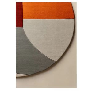 พรมปูพื้นแบบนามธรรมขนสัตว์สีเบจสีเทาขนาด8*10ฟุตทันสมัยมีเอกลักษณ์ตกแต่งด้วยมือด้วยขนนุ่มรูปทรงแปลกๆบ้านสำนักงานห้องนั่งเล่น - Product Image 2