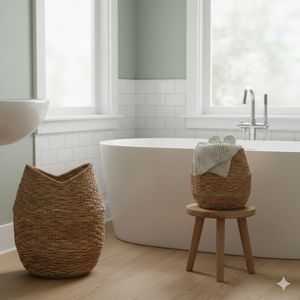 Ensemble de 2 paniers GENTONG CORONG en écorce de bananier et fibre de coco, artisanat - Product Image 4