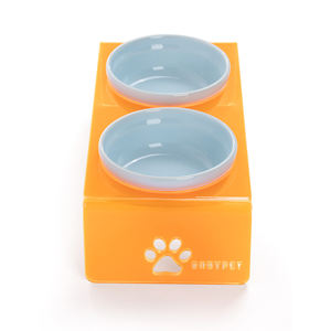 Station d'alimentation pour animaux de compagnie à double bol en acrylique, portable, étanche, grande capacité, pour chats, chiens, petits animaux, design moderne et élégant, forme arrondie - Product Image 5