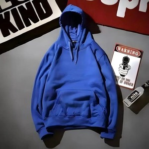 Sweat-shirts en polaire respirants et écologiques à imprimé sur le devant pour l'automne/hiver, hommes et femmes, sweat-shirt à capuche uni, poche ample, tendance streetwear - Product Image 1