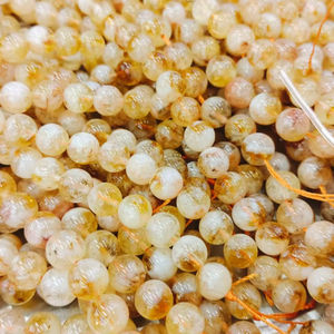 Cuentas de citrino naturales de calidad AAA, cuentas redondas de piedras preciosas genuinas, cuentas de cristal de citrino pulido, 6mm, 8mm, 10mm - Product Image 2